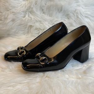 Classic Gucci horsebit block heels